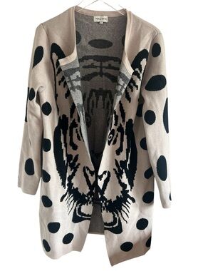 Pepaloves Tiger Open Front Long Chunky Cardigan